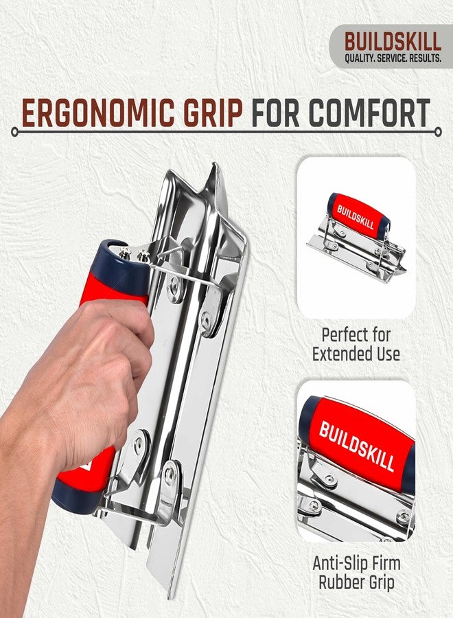 BUILDSKILL أداة تشذيب حواف الخرسانة من BUILDSKILL | منشفة تشذيب حواف خرسانية عالية الجودة بمقبض مطاطي مريح | شفرة متينة من الفولاذ الكربوني/الفولاذ المقاوم للصدأ | مثالية لمشاريع البناء والخرسانة - Image 2